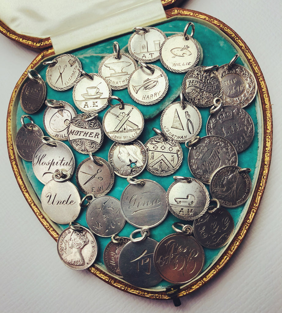 Antique Love Token Coin Charms