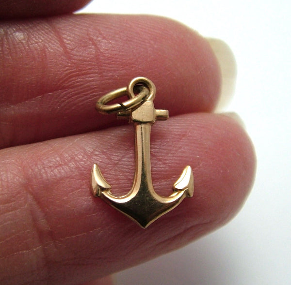 Small Vintage 1970's Solid 9ct Gold Anchor Charm HM 1978 Gold Charm - Sandy's Vintage Charms