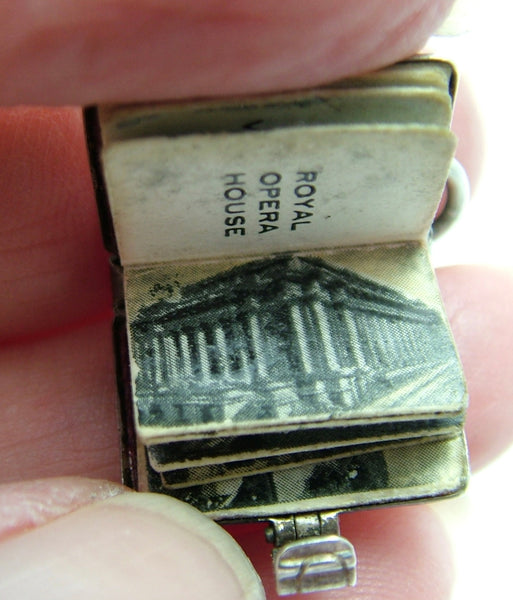 Vintage 1960's Silver Opening “Souvenir of Malta” Book Charm Paper Pages Inside Silver Charm - Sandy's Vintage Charms