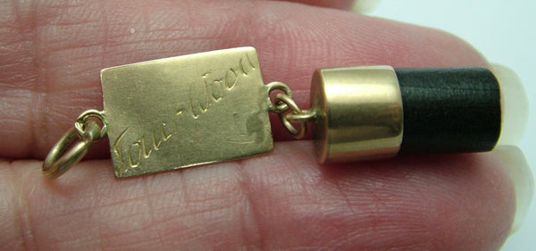 Vintage 1960's 9ct Gold “Touch Wood” Lucky Charm Gold Charm - Sandy's Vintage Charms