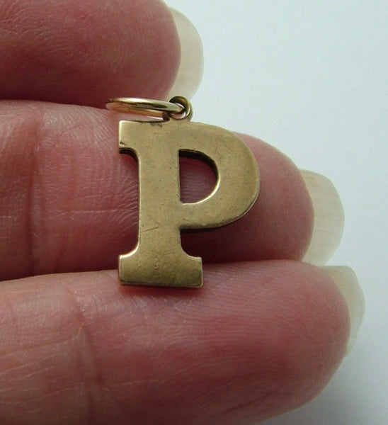 Vintage 1970’s Solid 9ct Gold Initial Letter "P" Charm HM 1976 Gold Charm - Sandy's Vintage Charms