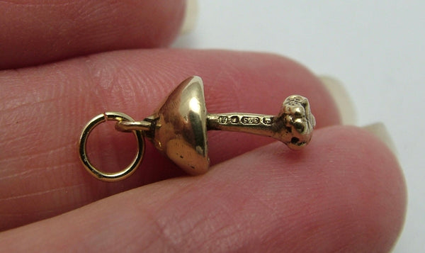 Small Vintage 1970’s Solid 9ct Gold Toadstool Charm HM 1978 Gold Charm - Sandy's Vintage Charms