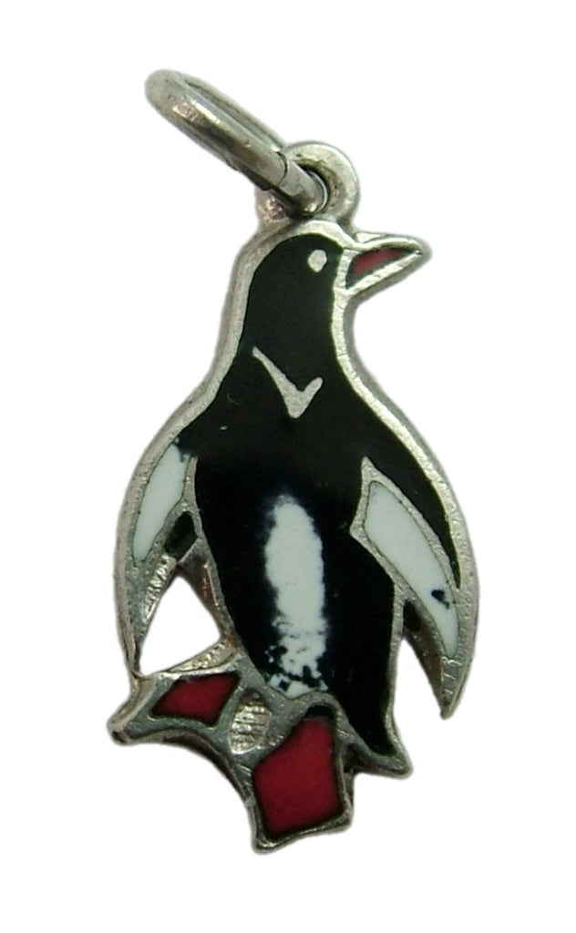 Vintage 1950's Silver & Enamel Penguin Charm Enamel Charm - Sandy's Vintage Charms