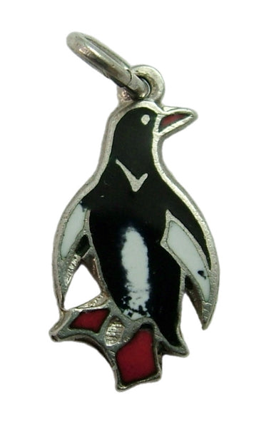 Vintage 1950's Silver & Enamel Penguin Charm Enamel Charm - Sandy's Vintage Charms