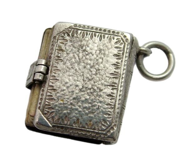 Vintage 1960's Silver Opening “Souvenir of Malta” Book Charm Paper Pages Inside Silver Charm - Sandy's Vintage Charms