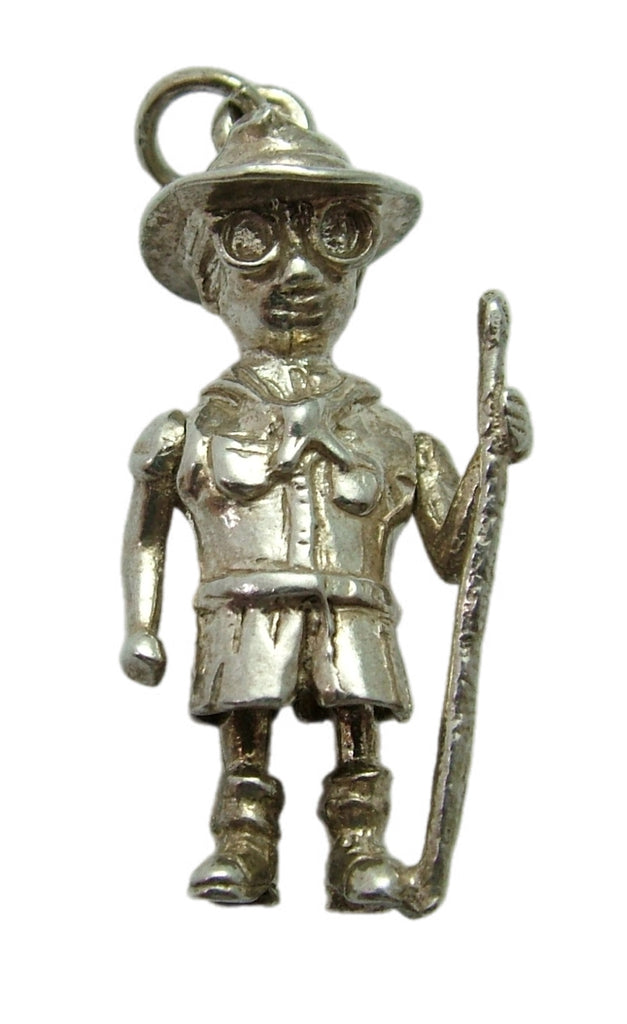 Large Vintage 1970's Silver Articulated Boy Scout Charm Silver Charm - Sandy's Vintage Charms