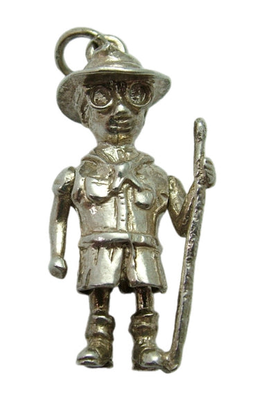 Large Vintage 1970's Silver Articulated Boy Scout Charm Silver Charm - Sandy's Vintage Charms