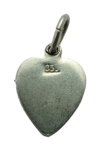 Small Vintage 1950's Silver & Enamel Heart Charm “Come Back” Enamel Charm - Sandy's Vintage Charms