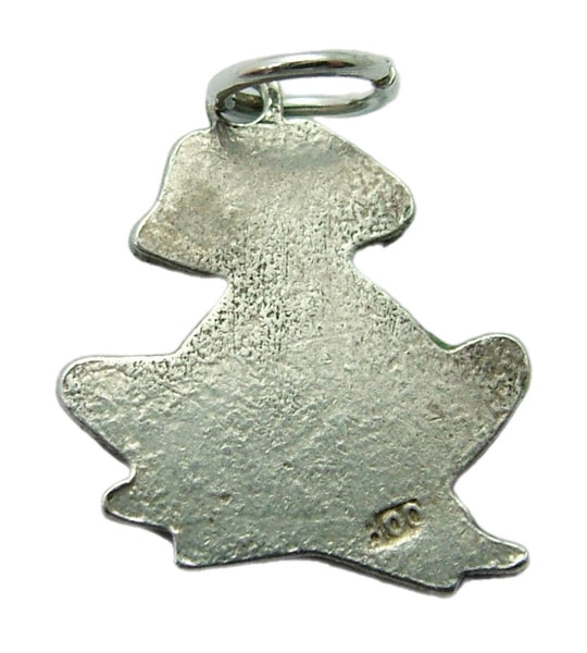 Small Vintage 1950's Silver & Green Enamel Frog Charm Enamel Charm - Sandy's Vintage Charms