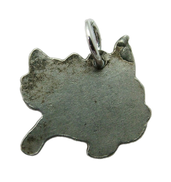 Small Vintage 1950's Silver & Enamel Black & White Cat Charm Enamel Charm - Sandy's Vintage Charms