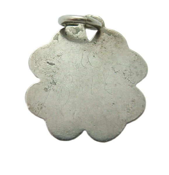 Antique Edwardian c1910 Silver Clover Charm with Enamel Lucky Charms Pictured Antique Charm - Sandy's Vintage Charms