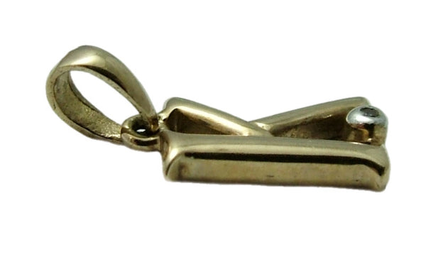Modern Secondhand c2000’s Solid 9ct Gold Initial Letter "K" Charm with CZ Gold Charm - Sandy's Vintage Charms