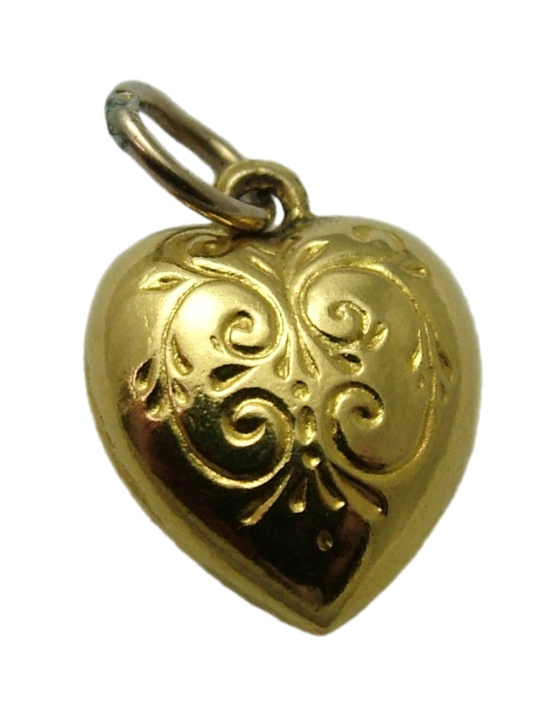 Small Vintage 1960's 9ct Gold Hollow Heart Charm HM 1965 Gold Charm - Sandy's Vintage Charms