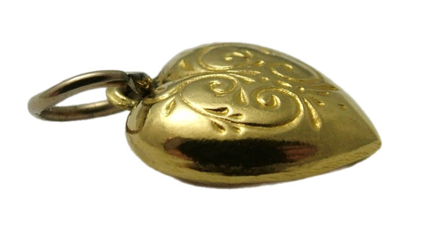 Small Vintage 1960's 9ct Gold Hollow Heart Charm HM 1965 Gold Charm - Sandy's Vintage Charms