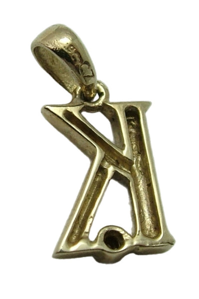 Modern Secondhand c2000’s Solid 9ct Gold Initial Letter "K" Charm with CZ Gold Charm - Sandy's Vintage Charms