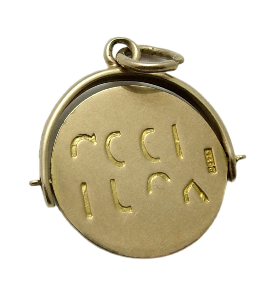 Vintage 1950's 9ct Gold “Good Luck” Spinner Charm Gold Charm - Sandy's Vintage Charms