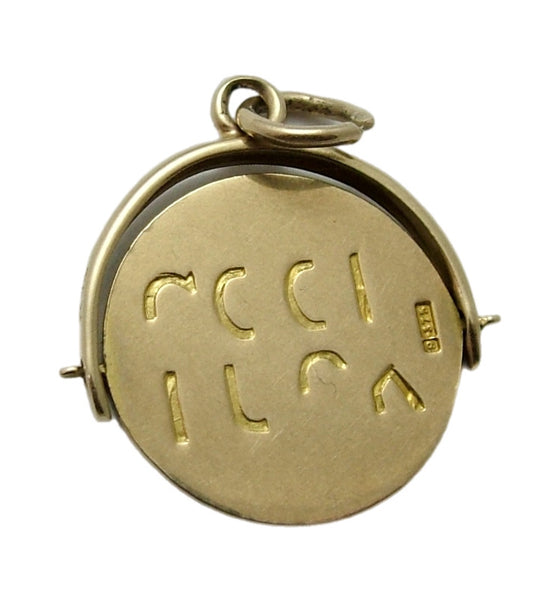 Vintage 1950's 9ct Gold “Good Luck” Spinner Charm Gold Charm - Sandy's Vintage Charms