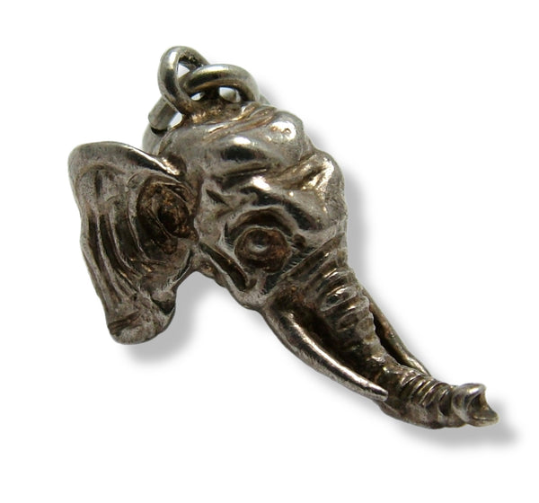 Vintage 1970's Silver Elephant Head Charm Silver Charm - Sandy's Vintage Charms