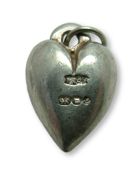 Vintage 1970's Solid Silver Heart Charm HM 1979 Silver Charm - Sandy's Vintage Charms