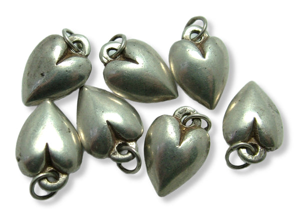 Vintage 1970's Solid Silver Heart Charm HM 1979 Silver Charm - Sandy's Vintage Charms