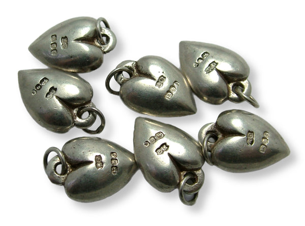 Vintage 1970's Solid Silver Heart Charm HM 1979 Silver Charm - Sandy's Vintage Charms