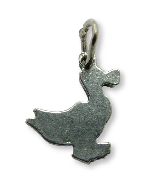 Small Vintage 1950's Silver & White Enamel Duck Charm Enamel Charm - Sandy's Vintage Charms