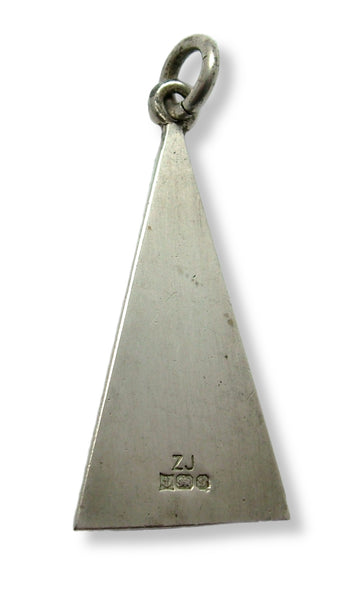 Large Vintage 1970's Solid Silver Hand Engraved Fan Charm HM 1978 Silver Charm - Sandy's Vintage Charms