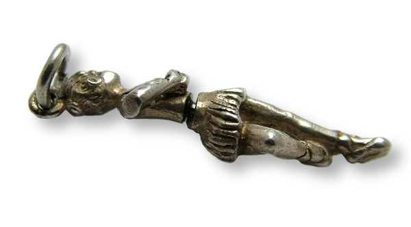 Vintage 1960's Silver Ballet Dancer Articulated at the Waist HM 1968 Silver Charm - Sandy's Vintage Charms