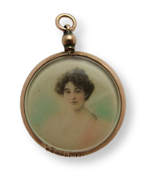 Antique Edwardian 9ct Rose Gold Photo Locket Charm Pendant HM 1906 Antique Charm - Sandy's Vintage Charms