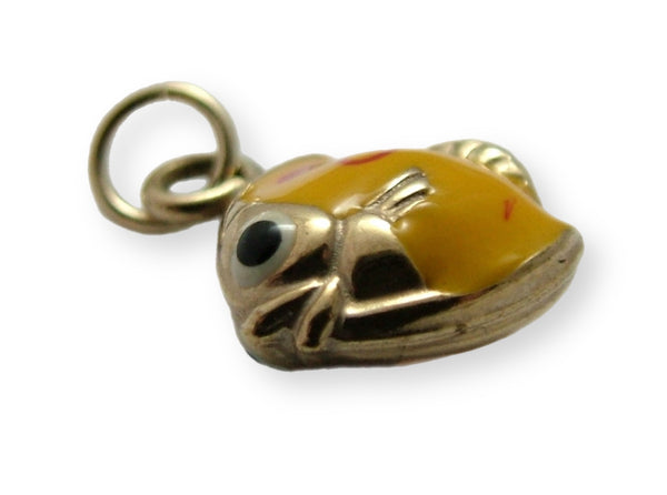Small Vintage 1990's Italian 9ct Gold & Yellow Enamel Gold Fish Charm Gold Charm - Sandy's Vintage Charms