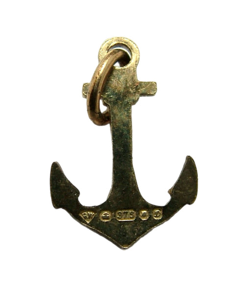 Small Vintage 1970's Solid 9ct Gold Anchor Charm HM 1978 Gold Charm - Sandy's Vintage Charms