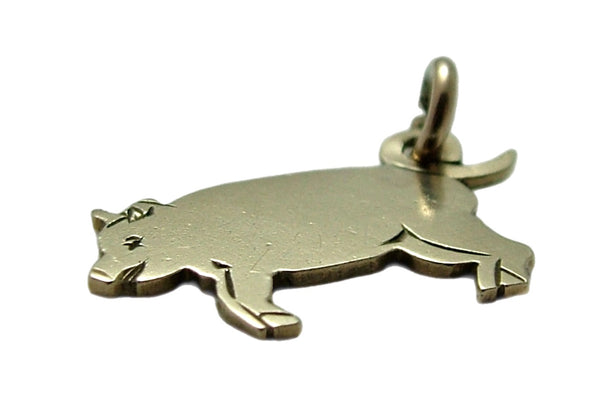 Antique c1910-1920 9ct Gold Flat Engraved Lucky Pig Charm Antique Charm - Sandy's Vintage Charms