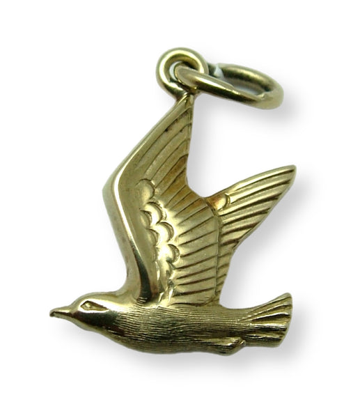 Vintage 1990's 14ct 14k Gold Seagull Charm Gold Charm - Sandy's Vintage Charms