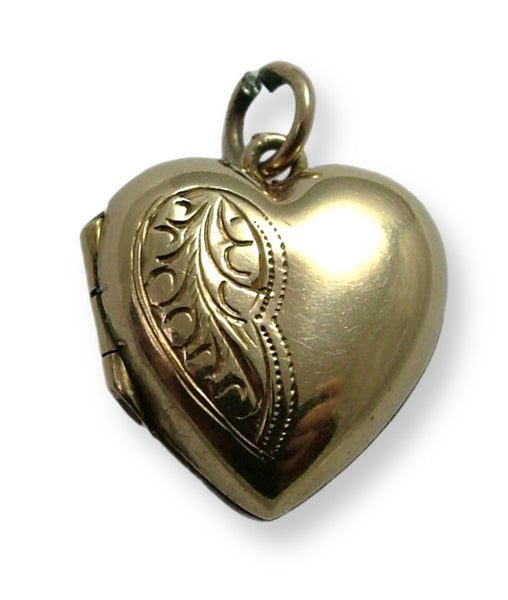 Vintage 1960's 9ct Gold Back & Front Heart Locket Charm Gold Charm - Sandy's Vintage Charms