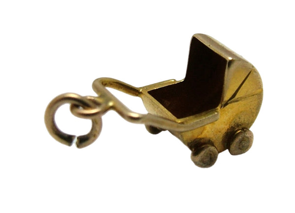 Teeny Tiny Vintage 1940's 9ct Gold Pram Charm HM 1948 Gold Charm - Sandy's Vintage Charms