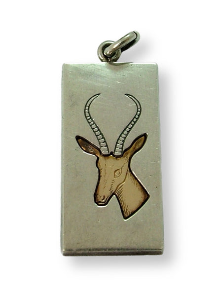 Vintage 1970's Finland Silver & Gold Plated Antelope Charm or Pendant by Kupittaan Kulta