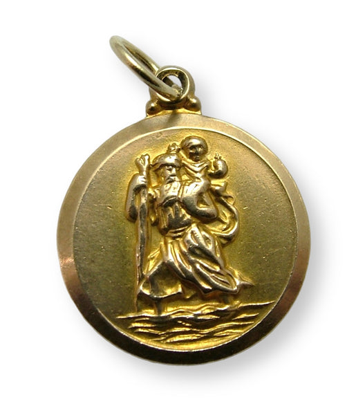Vintage 1950's Solid 9ct Gold St Christopher Charm HM 1959