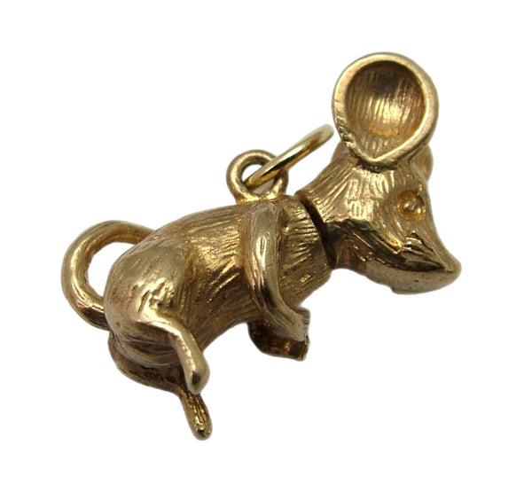 Heavy Vintage 1970's 9ct Gold Mouse Charm with Moving Head & Tail HM 1978 Gold Charm - Sandy's Vintage Charms