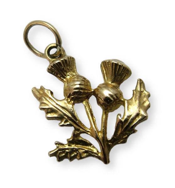 Vintage 1960's Solid 9ct Gold Thistle Charm HM 1966 Gold Charm - Sandy's Vintage Charms