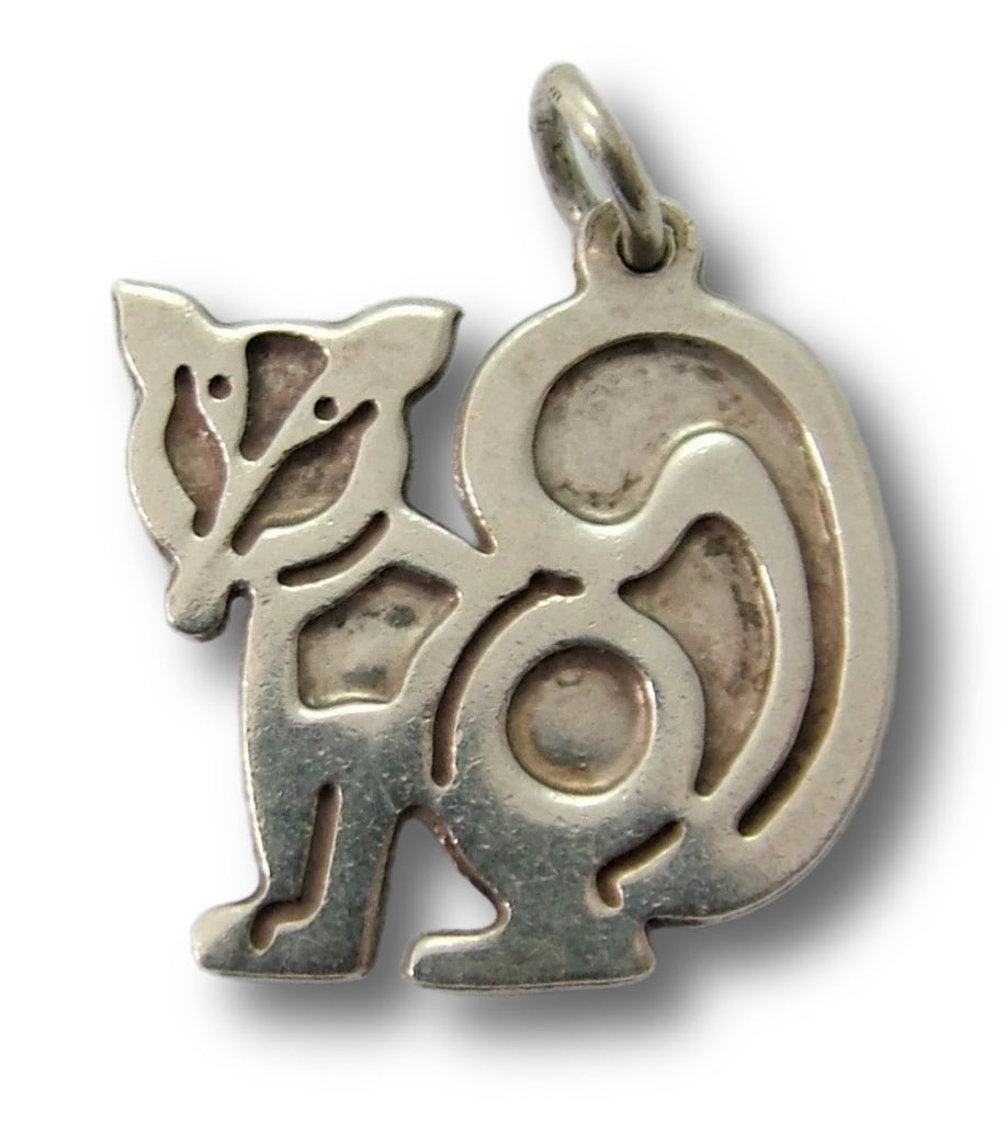 Vintage 1970's Solid Silver Stylised Fox Charm Silver Charm - Sandy's Vintage Charms