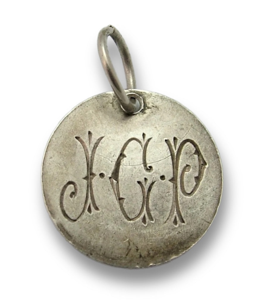 Antique Victorian Silver Engraved Love Token Coin Charm JGP Love Token - Sandy's Vintage Charms