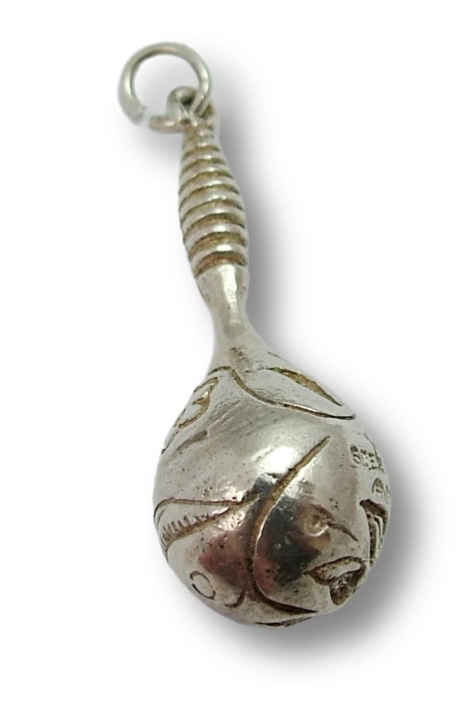 Large Vintage 1970's Silver Charm of a Maraca Silver Charm - Sandy's Vintage Charms
