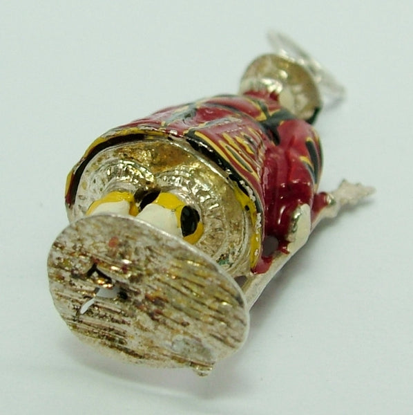 Large Vintage 1970's Silver & Enamel Painted Beefeater Charm Silver Charm - Sandy's Vintage Charms