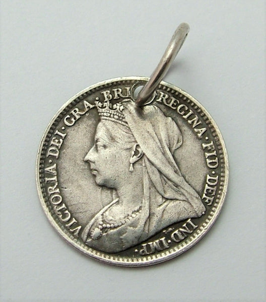 Antique Victorian Silver Engraved Love Token Coin Charm JGP Love Token - Sandy's Vintage Charms