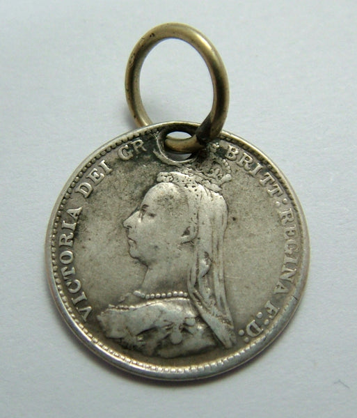 Antique Victorian Silver Engraved Love Token Coin Charm “HUGH” Love Token - Sandy's Vintage Charms