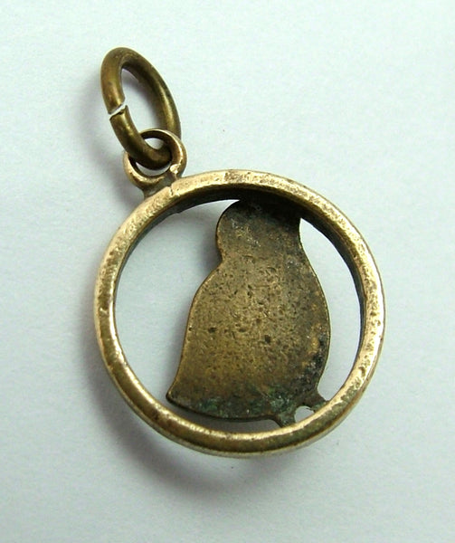Antique Edwardian c1905 Brass & Turquoise Glass Chick Charm Antique Charm - Sandy's Vintage Charms