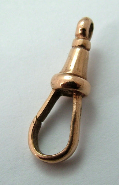 Antique Edwardian c1910 Solid 9ct Rose Gold Dog Clip Fastener - For Hanging Fobs & Charms Gold Charm - Sandy's Vintage Charms