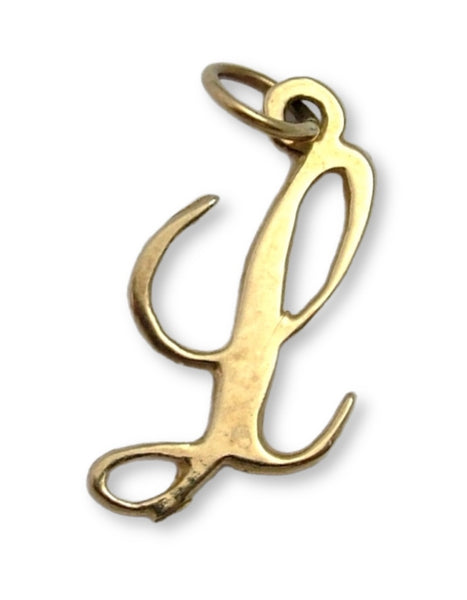 Vintage 1970’s Solid 9ct Gold Script Letter "L" Charm Gold Charm - Sandy's Vintage Charms