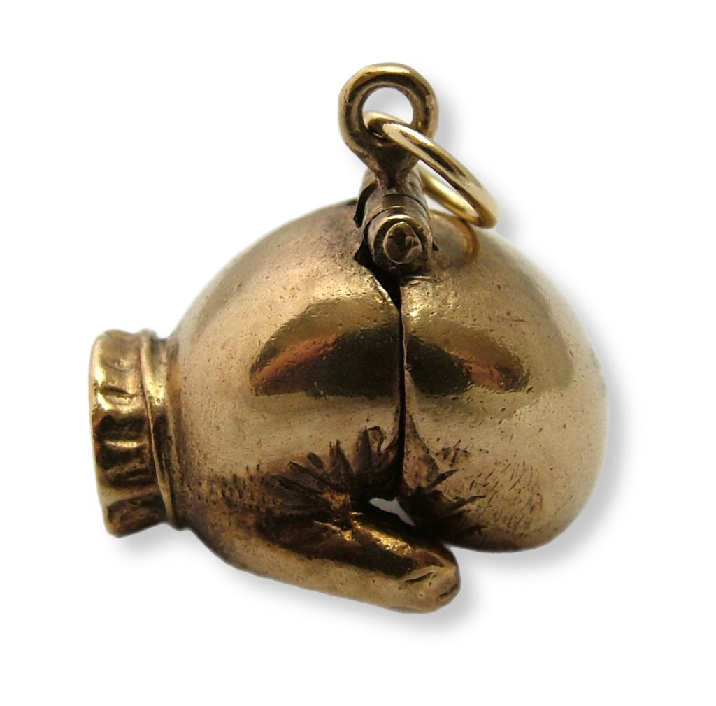 Large Vintage 1970's Solid 9ct Gold Opening Boxing Glove Charm Boxers Inside Gold Charm - Sandy's Vintage Charms