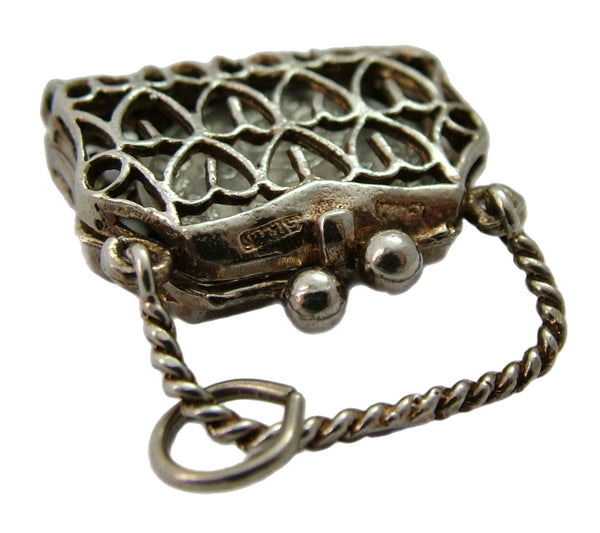 Vintage 1970's Silver Opening Purse Charm Antique Coin Inside Silver Charm - Sandy's Vintage Charms